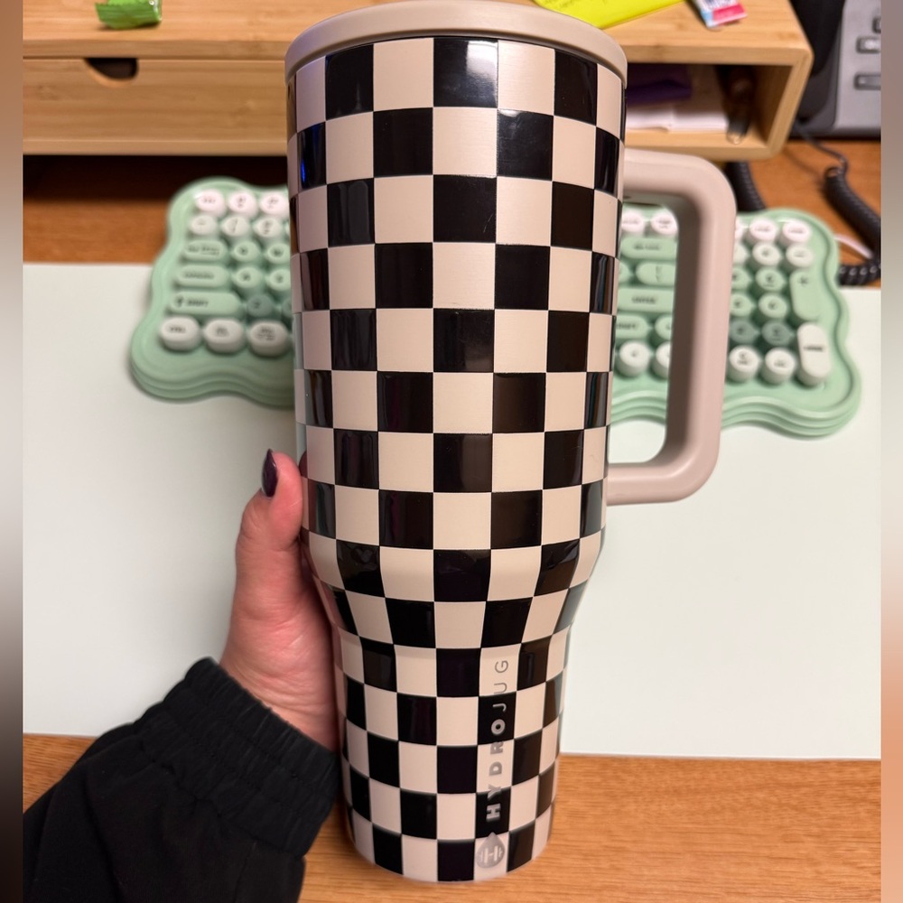 HydroJug Black and White Checkered Tumbler